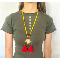 Brass Naga Head piece with beads necklace - Annie Sakhamo